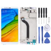 LCD-scherm en digitizer volledige assemblage met frame voor Xiaomi Redmi 5 (wit) - thumbnail
