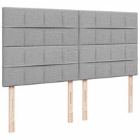 Boxspring met matras stof lichtgrijs 180x200 cm - thumbnail