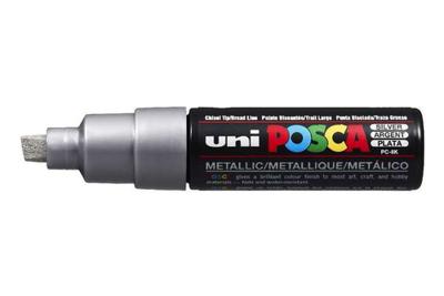 Uni-Posca Posca marker, afm pc-8k, lijndikte 8 mm, breed, zilver, 1 stuk