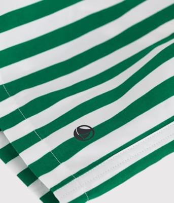 Gestreepte kinderzwembroek PETIT BATEAU groen, gestreept