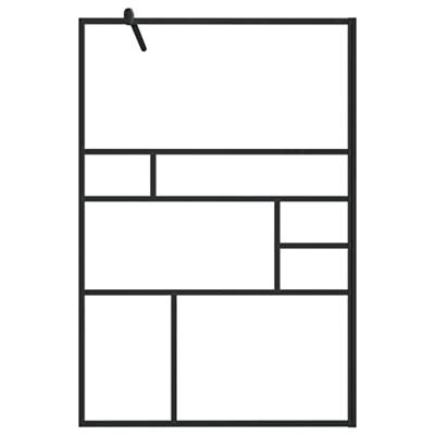 Inloopdouchewand 115x195 cm ESG-glas transparant en zwart