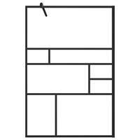 Inloopdouchewand 115x195 cm ESG-glas transparant en zwart - thumbnail