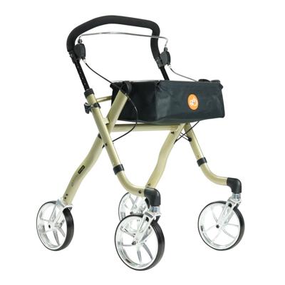 Excel Rollator Virage (6,8 kg) | Binnen rollator | Met duwbeugel | Dienblad | Kleur: Champagne | 24510100