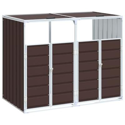 Containerberging voor 2 containers 144x81x113 cm staal bruin - thumbnail