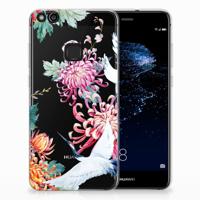 Huawei P10 Lite | TPU Hoesje | Bird Flowers - thumbnail