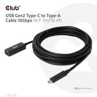 club3D CAC-1536 USB-kabel USB 3.2 Gen2 USB-C stekker, USB-B bus 5.00 m Zwart - thumbnail