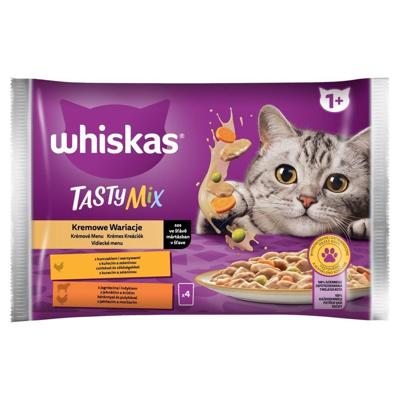 WHISKAS Tasty Mix Chicken and Vegetable, Lamb and Turkey - nat kattenvoer - 4 x 85g