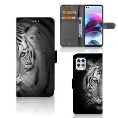 Motorola Moto G100 | Telefoonhoesje | Met pasjeshouder | Tijger Motorola Moto G100 | Telefoonhoesje | Met pasjeshouder | Tijger