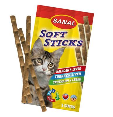 Sanal Soft Sticks kalkoen & lever 3 x 20g