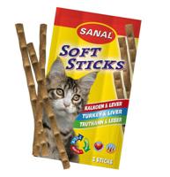 Sanal Soft Sticks kalkoen & lever 3 x 20g - thumbnail
