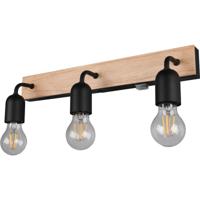 LED Wandlamp - Wandverlichting - Trion Turo XL - 3x E27 Fitting - IP44 - Bruin - Natuurhout - thumbnail