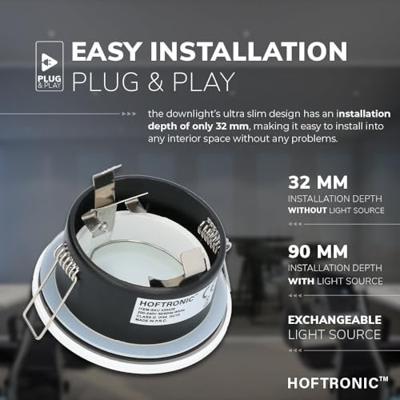 Set van 6 Barcelona - LED Inbouwspots - 5 Watt 400 lumen - 4000K Neutraal wit - GU10 - Dimbaar - Rond - IP44 voor badkamer, buiten en binnen - Wit - thumbnail