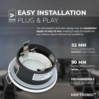 Set van 3 Barcelona - LED Inbouwspots - 5 Watt 400 lumen - 4000K Neutraal wit - GU10 - Dimbaar - Rond - IP44 voor badkamer, buiten en binnen - Wit - thumbnail