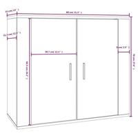 Dressoir 80x33x70 cm bewerkt hout wit - thumbnail