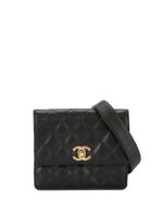 Chanel Pre-Owned 1990s diamond quilted belt bag - Black - thumbnail