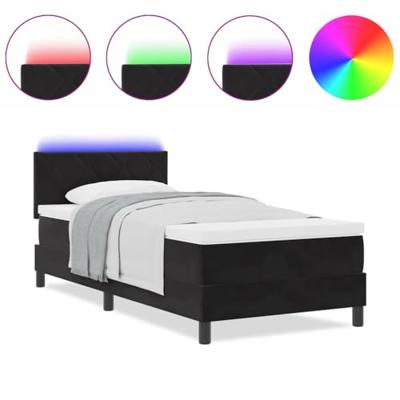 Boxspring bed met matras Zwart 90 x 200 cm Fluweel