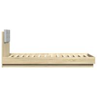 Bedframe met hoofdbord en LED sonoma eikenkleurig 90x200 cm - thumbnail