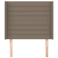 Hoofdbord met randen 103x16x118/128 cm stof taupe - thumbnail