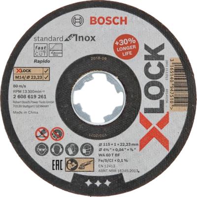 Bosch Accessoires X-LOCK Slijpschijf Standard for Inox 115x1x22.23mm, recht - 1 stuk(s) - 2608619261