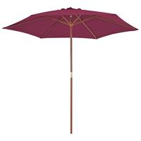 VidaXL Parasol met houten paal 270 cm bordeauxrood - thumbnail