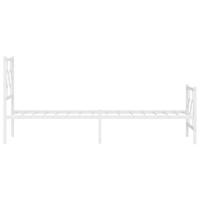 Bedframe met hoofd- en voeteneinde metaal wit 80x200 cm - thumbnail