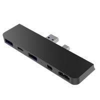 Hyper Drive - USB-C Hub voor Surface PRO - 5-in-2 voor Microsoft Surface Pro 4/5/6 - HDMI 4K60Hz, USB-C 5Gbps, 2 x USB-A, MiniDP 4K60Hz - Zwart - thumbnail