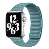 Denim nylon bandje - Lichtblauw - Geschikt voor Apple Watch 38mm / 40mm / 41mm / 42mm - thumbnail