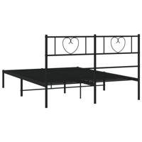 Bedframe met hoofdbord metaal zwart 120x190 cm - thumbnail