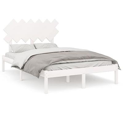 Bedframe massief hout wit 120x190 cm