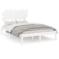 Bedframe massief hout wit 120x190 cm - thumbnail