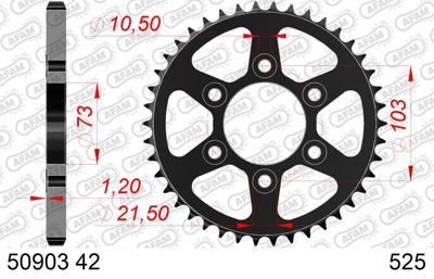 AFAM Chain wheel 525 42z steel black