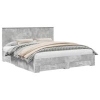Bedframe met hoofdeinde Beton Grijs 180 x 200 cm Bewerkt hout - thumbnail