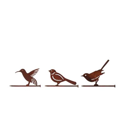 Tuinsteker Bird rusty metaal 18x1,5x13cm