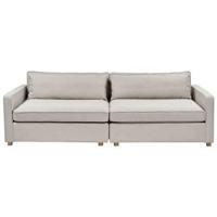 Beliani - VINSTRA - Driezitsbank - Beige - Polyester - thumbnail