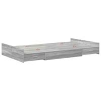 Opbergbedframe met lade Grijs sonoma 120 x 200 cm Bewerkt hout - thumbnail