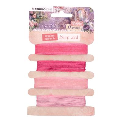 Studio Light • victorian dreams ribbon organza & hemp - pinks
