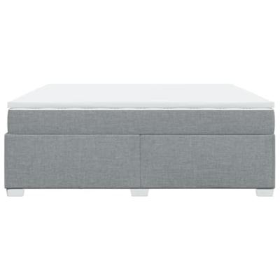 Boxspring met matras stof lichtgrijs 200x200 cm