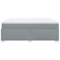 Boxspring met matras stof lichtgrijs 200x200 cm - thumbnail