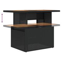 7-delige Loungeset met kussens poly rattan zwart - thumbnail