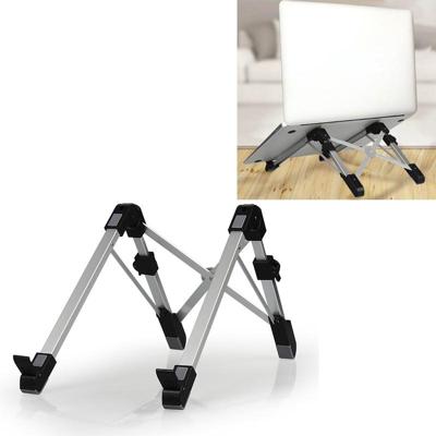 Aluminiumlegering laptop hoogte Extender houder stand vouwen draagbare computer warmte dissipatie beugel grootte: 24.5 x 3.3 x 2.8 cm (zwart)