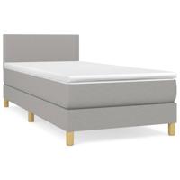 Boxspring met matras stof lichtgrijs 100x200 cm - thumbnail
