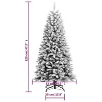 VidaXL Kunstkerstboom met sneeuw 120 cm pvc en pe - thumbnail