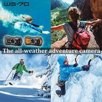 RICOH WG-70 waterdichte camera hoge resolutie beelden met 16 MP waterdicht tot 14 m schokbestendig tot valhoogte van 1,6 m onderwatermodus ring met 6 leds voor macro-opnamen, zwart - thumbnail
