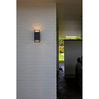 Buitenlamp zwart voordeur Lutec &apos;Ridge&apos; up down gu10 design 23 cm - thumbnail