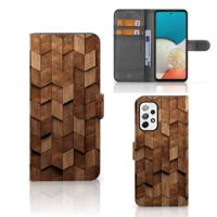 Book Style Case voor Samsung Galaxy A73 5G Wooden Cubes - thumbnail