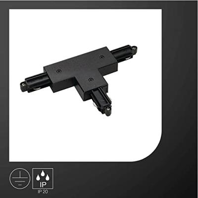SLV 1-faseT-Connector 2 aarde rechts zwart - 143080