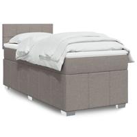 Boxspring met matras stof taupe 140x200 cm - thumbnail