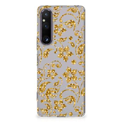 Sony Xperia 1 V | TPU Case | Gouden Bloemen Sony Xperia 1 V | TPU Case | Gouden Bloemen