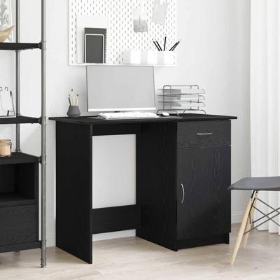 Bureau Zwart eiken 100 x 50 x 76 cm Bewerkt hout