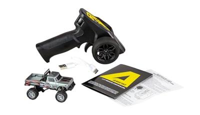 Amewi Grijs Brushed 1:64 RC auto Elektro Monstertruck Achterwielaandrijving RTR 2,4 GHz Incl. accu en laadkabel, Met lichteffect Amewi Grijs Brushed 1:64 RC auto Elektro Monstertruck Achterwielaandrijving RTR 2,4 GHz Incl. accu en laadkabel, Met lichteffect